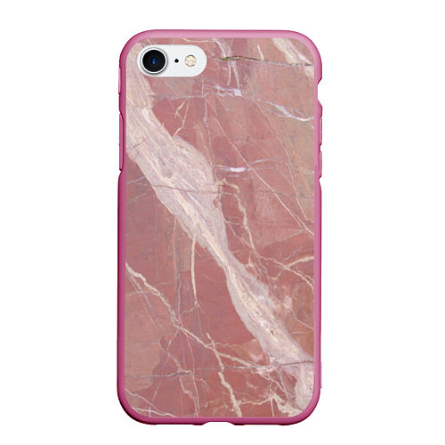 Чехол iPhone 7/8 матовый Розовый мрамор / 3D-Малиновый – фото 1