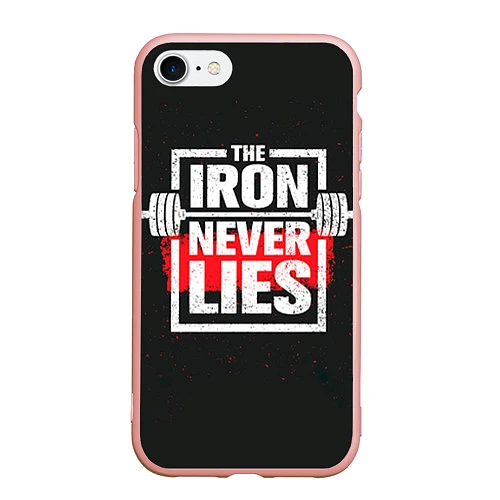 Чехол iPhone 7/8 матовый The iron never lies / 3D-Светло-розовый – фото 1