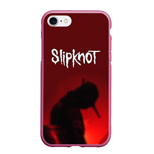 Чехол iPhone 7/8 матовый Slipknot Shadows / 3D-Малиновый – фото 1