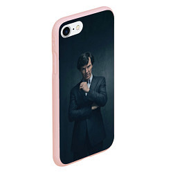 Чехол iPhone 7/8 матовый Шерлок в костюме, цвет: 3D-светло-розовый — фото 2