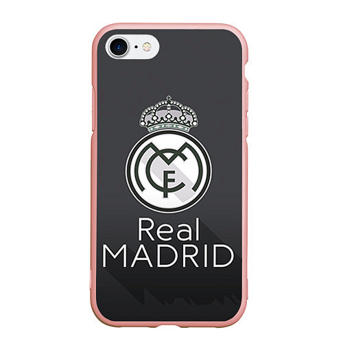 Чехол iPhone 7/8 матовый Real Madrid / 3D-Светло-розовый – фото 1