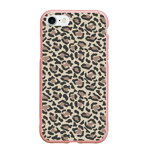 Чехол iPhone 7/8 матовый Шкура леопарда / 3D-Светло-розовый – фото 1