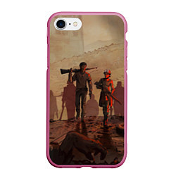 Чехол iPhone 7/8 матовый Walking Dead, цвет: 3D-малиновый