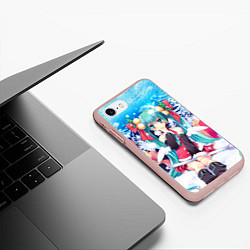 Чехол iPhone 7/8 матовый Мику с подарками, цвет: 3D-светло-розовый — фото 2