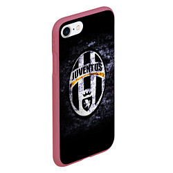 Чехол iPhone 7/8 матовый Juventus: shadows, цвет: 3D-малиновый — фото 2