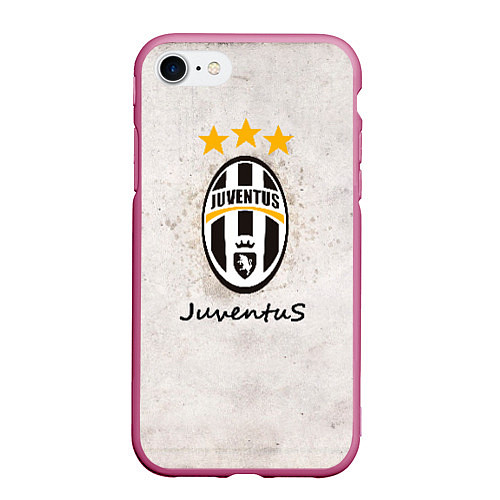 Чехол iPhone 7/8 матовый Juventus3 / 3D-Малиновый – фото 1