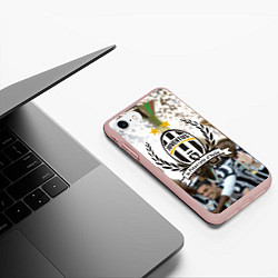 Чехол iPhone 7/8 матовый Juventus5, цвет: 3D-светло-розовый — фото 2