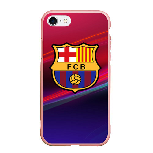 Чехол iPhone 7/8 матовый ФК Барселона / 3D-Светло-розовый – фото 1