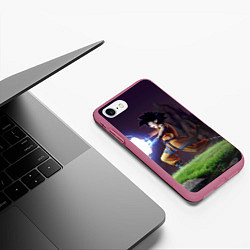 Чехол iPhone 7/8 матовый KameHameha, цвет: 3D-малиновый — фото 2