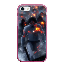 Чехол iPhone 7/8 матовый Темные силы, цвет: 3D-малиновый