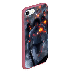 Чехол iPhone 7/8 матовый Темные силы, цвет: 3D-малиновый — фото 2