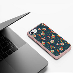 Чехол iPhone 7/8 матовый Гринч, цвет: 3D-светло-розовый — фото 2