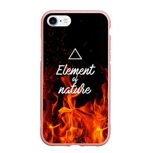 Чехол iPhone 7/8 матовый Стихия огня / 3D-Светло-розовый – фото 1
