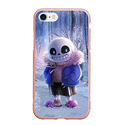 Чехол iPhone 7/8 матовый Winter forest & Sans, цвет: 3D-светло-розовый