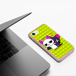 Чехол iPhone 7/8 матовый Аниме котики, цвет: 3D-светло-розовый — фото 2