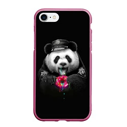 Чехол iPhone 7/8 матовый Donut Panda, цвет: 3D-малиновый