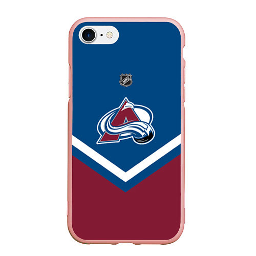 Чехол iPhone 7/8 матовый NHL: Colorado Avalanche / 3D-Светло-розовый – фото 1