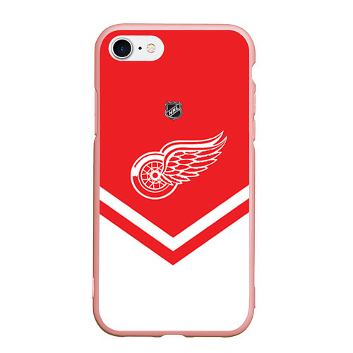 Чехол iPhone 7/8 матовый NHL: Detroit Red Wings / 3D-Светло-розовый – фото 1