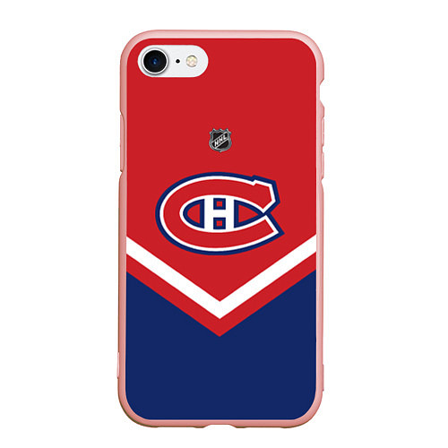 Чехол iPhone 7/8 матовый NHL: Montreal Canadiens / 3D-Светло-розовый – фото 1