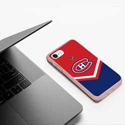 Чехол iPhone 7/8 матовый NHL: Montreal Canadiens, цвет: 3D-светло-розовый — фото 2