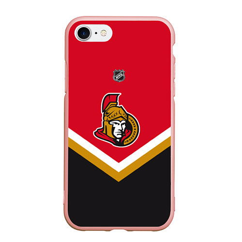 Чехол iPhone 7/8 матовый NHL: Ottawa Senators / 3D-Светло-розовый – фото 1