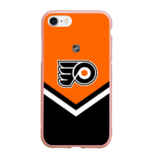 Чехол iPhone 7/8 матовый NHL: Philadelphia Flyers / 3D-Светло-розовый – фото 1