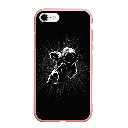 Чехол iPhone 7/8 матовый Космическое прикосновение / 3D-Светло-розовый – фото 1