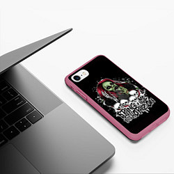 Чехол iPhone 7/8 матовый Bring Me The Horizon, цвет: 3D-малиновый — фото 2
