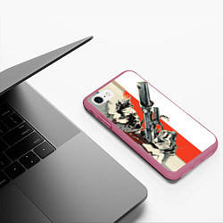 Чехол iPhone 7/8 матовый Metal gear solid 3, цвет: 3D-малиновый — фото 2