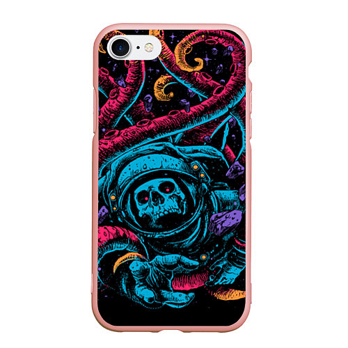 Чехол iPhone 7/8 матовый Космический осьминог / 3D-Светло-розовый – фото 1