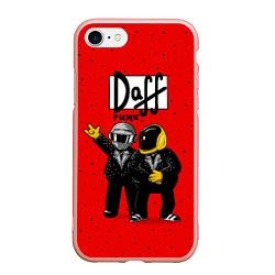 Чехол iPhone 7/8 матовый Daff Punk, цвет: 3D-светло-розовый