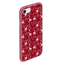 Чехол iPhone 7/8 матовый Олени, цвет: 3D-малиновый — фото 2