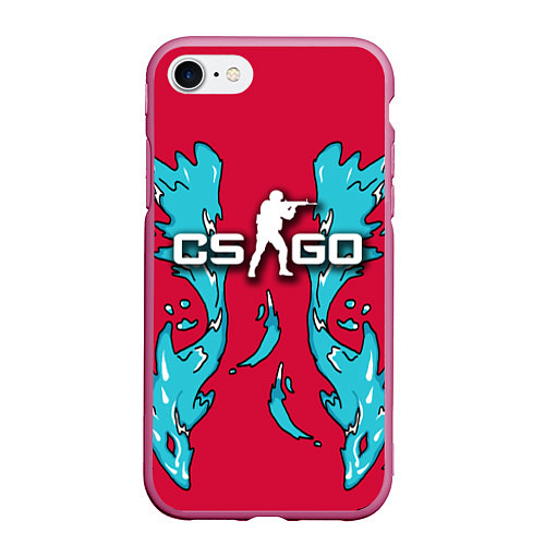 Чехол iPhone 7/8 матовый CS:GO Spirit of Water / 3D-Малиновый – фото 1