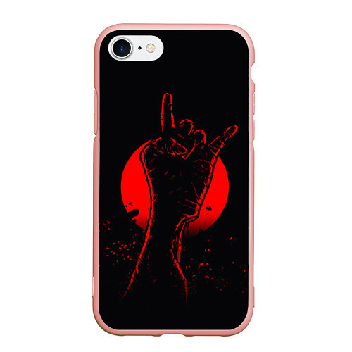 Чехол iPhone 7/8 матовый Zombie Rock / 3D-Светло-розовый – фото 1