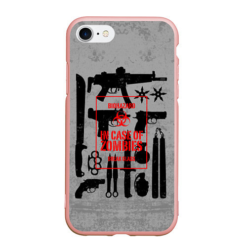 Чехол iPhone 7/8 матовый Арсенал против зомби / 3D-Светло-розовый – фото 1