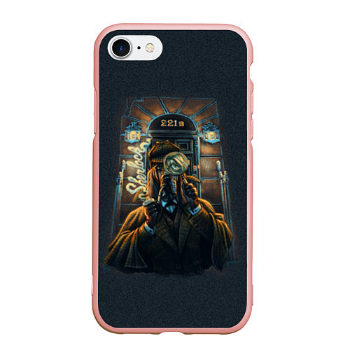 Чехол iPhone 7/8 матовый Baker Street 221B / 3D-Светло-розовый – фото 1