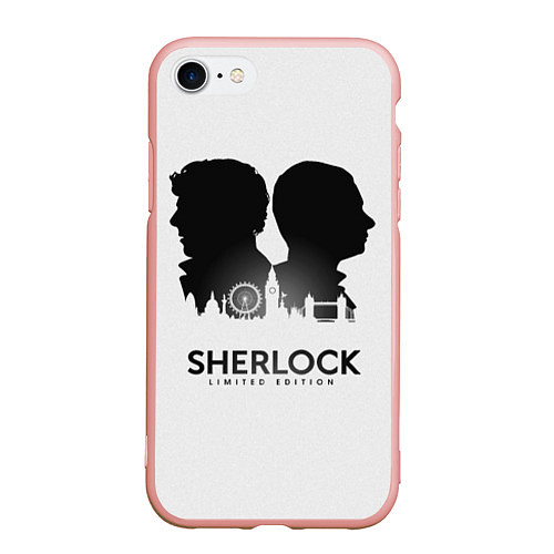 Чехол iPhone 7/8 матовый Sherlock Edition / 3D-Светло-розовый – фото 1