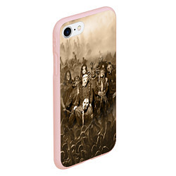 Чехол iPhone 7/8 матовый Slipknot Sepia, цвет: 3D-светло-розовый — фото 2