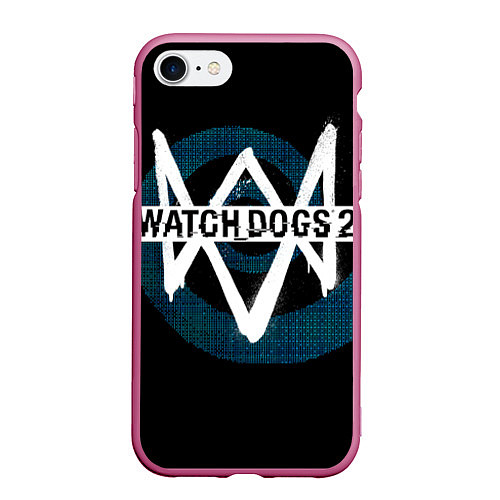 Чехол iPhone 7/8 матовый Watch Dogs 2 / 3D-Малиновый – фото 1