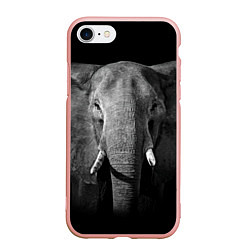 Чехол iPhone 7/8 матовый Взгляд слона, цвет: 3D-светло-розовый