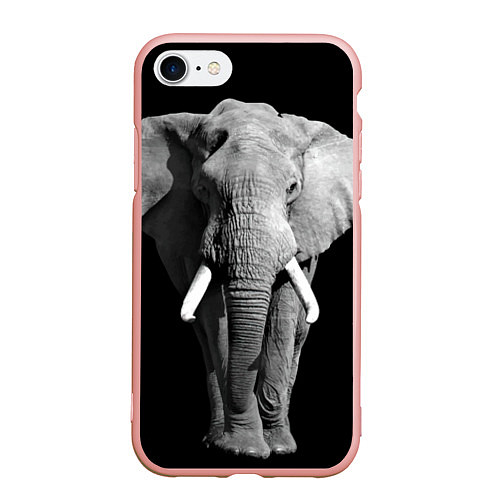 Чехол iPhone 7/8 матовый Старый слон / 3D-Светло-розовый – фото 1