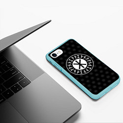 Чехол iPhone 7/8 матовый Защита Одина цвета 3D-мятный — фото 2