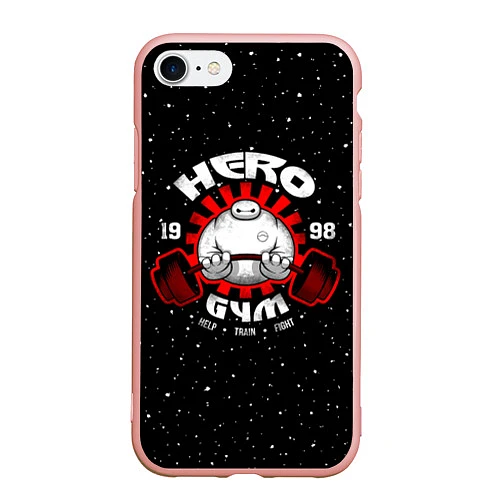 Чехол iPhone 7/8 матовый Hero Gym / 3D-Светло-розовый – фото 1