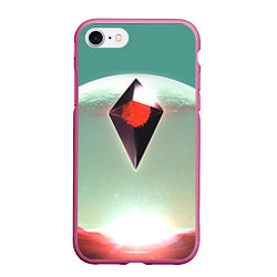 Чехол iPhone 7/8 матовый No Mans Sky, цвет: 3D-малиновый