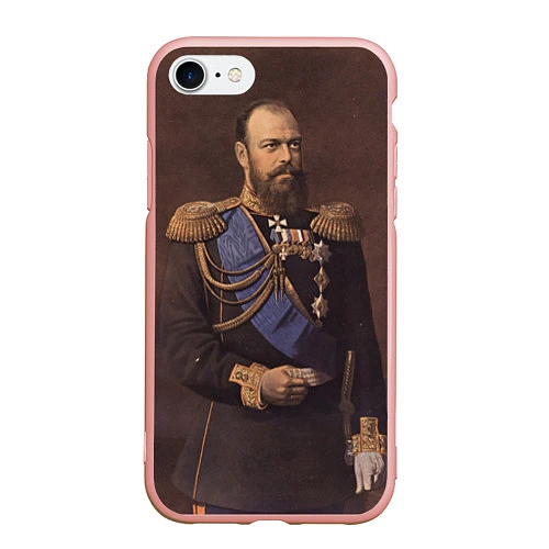 Чехол iPhone 7/8 матовый Александр III Миротворец / 3D-Светло-розовый – фото 1