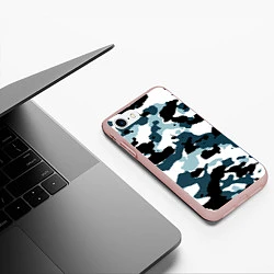 Чехол iPhone 7/8 матовый Камуфляж зимний: пятна, цвет: 3D-светло-розовый — фото 2