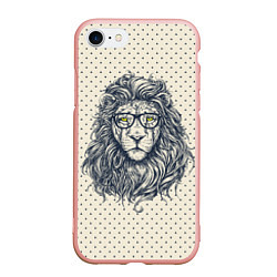 Чехол iPhone 7/8 матовый SWAG Lion, цвет: 3D-светло-розовый