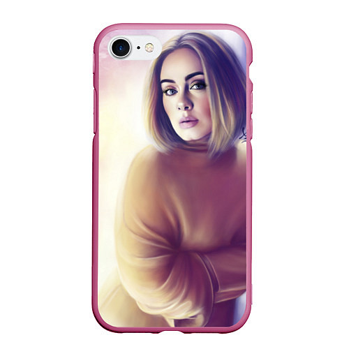 Чехол iPhone 7/8 матовый Адель / Adele / 3D-Малиновый – фото 1