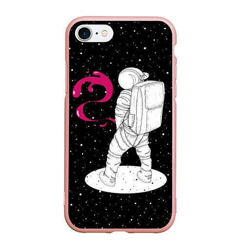 Чехол iPhone 7/8 матовый Космическая струя / 3D-Светло-розовый – фото 1