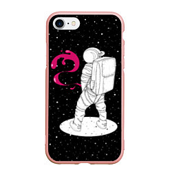 Чехол iPhone 7/8 матовый Космическая струя, цвет: 3D-светло-розовый